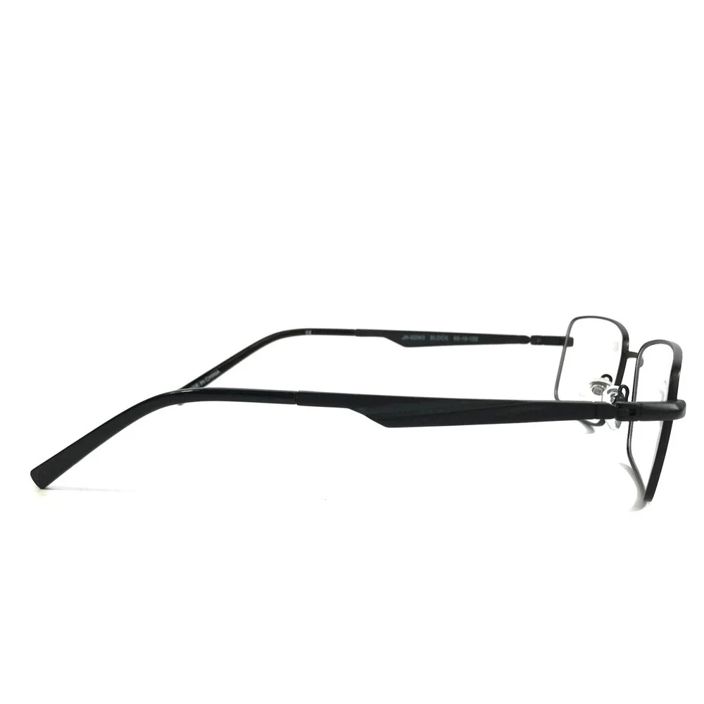 John Raymond Eyeglasses Frames JR-02063 BLOCK Black Rectangle Wire Rim 60-19-150